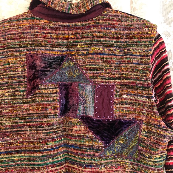 COLDWATER CREEK *FAB Multi-Color/Fabric Patch Vest - Picture 6 of 10